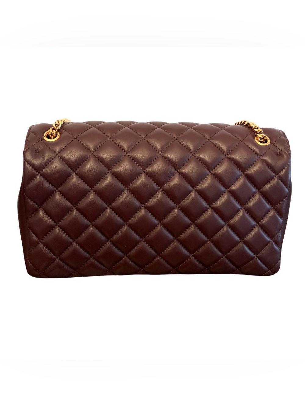 Versace La Medusa Brown Quilted Lambskin Leather Medium Crossbody Shoulder Bag - Picture 9 of 16